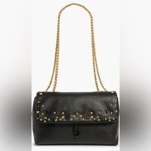Rebecca Minkoff Black and Gold Studded Shoulder Bag
